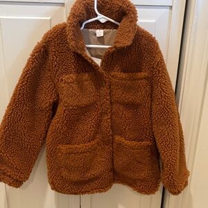 Crewcuts Warm Brown Kids Puffer Jacket NWT size 6/7 small snap front